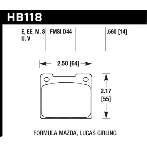 Hawk 1979 Volvo 262 DTC-50 Race Rear Brake Pads (HB118V.560)