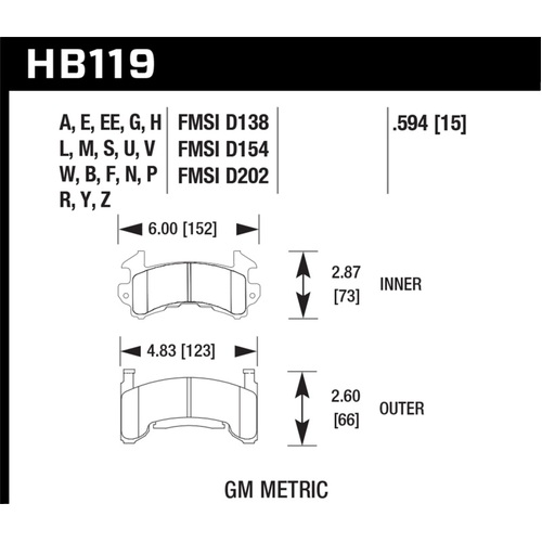 Hawk Super Duty Street Brake Pads (HB119P.594)