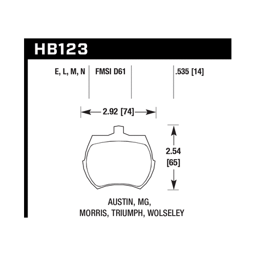 Hawk 64-70 Austin Healey Sprite Front ER-1 Brake Pads