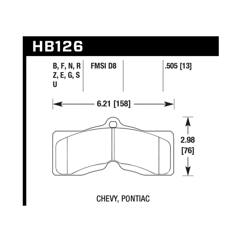 Hawk 65-73 Chevrolet Corvette Front ER-1 Brake Pads