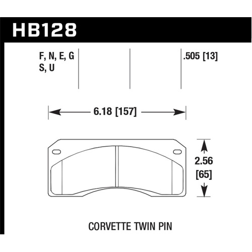 Hawk DTC-60 Race Brake Pads - Ferro-Carbon Black Powder Coat High Dust - 0.505in Thick (HB128G.505)