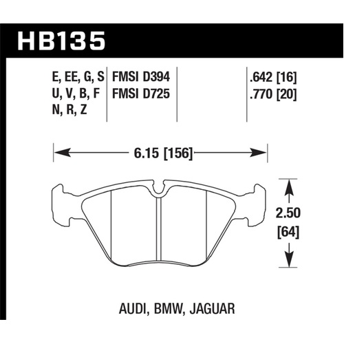 Hawk 95-99 / 01-06 BMW M3 Blue 9012 Race Front Brake Pads (HB135E.642)