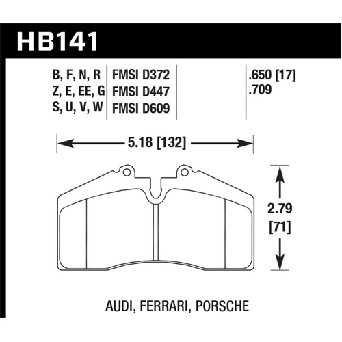 Hawk DTC-80 91-94 Porsche 911 Rear / 94-98 Porsche 911 Front / 86-91 Porsche 928 (HB141Q.650)