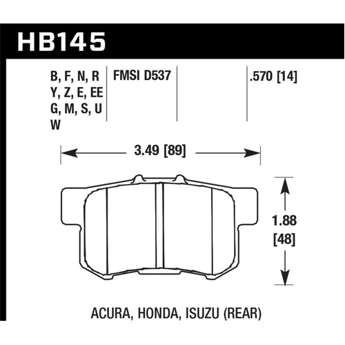 Hawk LTS Street Brake Pads (HB145Y.570)