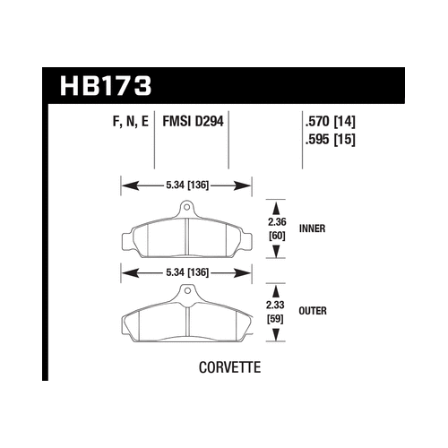 Hawk 84-87 Chevy Corvette 5.7 HPS Street Front Brake Pads