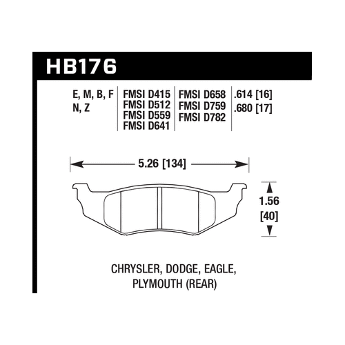 Hawk SRT4 HPS Street Rear Brake Pads