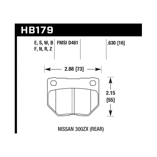 Hawk 2/1989-1996 Nissan 300ZX Base (Excl. Turbo) HPS 5.0 Rear Brake Pads