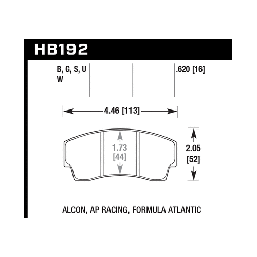 Hawk AP Racing CP4567 / CP5040-10/11/12/13S4 / CP5100 / CP5108 / CP6760 DTC-60 Race Brake Pads