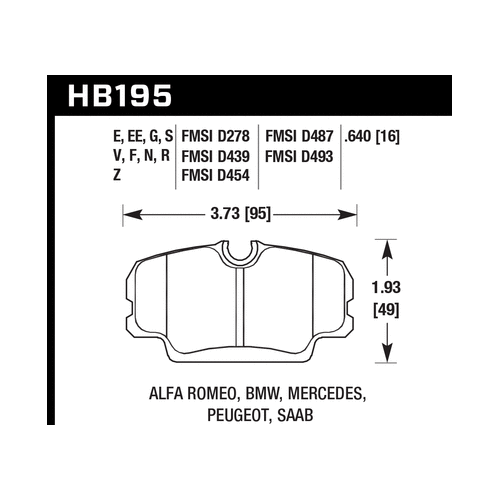 Hawk BMW 3 Series / Mercedes Benz 190 Series / Saab 900/9000 DTC-60 Race Front Brake Pads