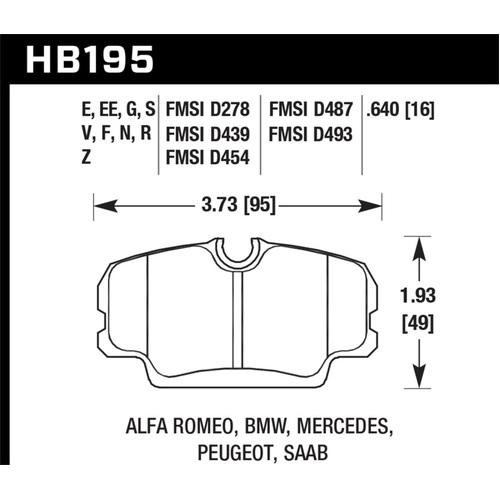 Hawk DTC-80 87-91 BMW 325i Front Race Brake Pads (HB195Q.640)