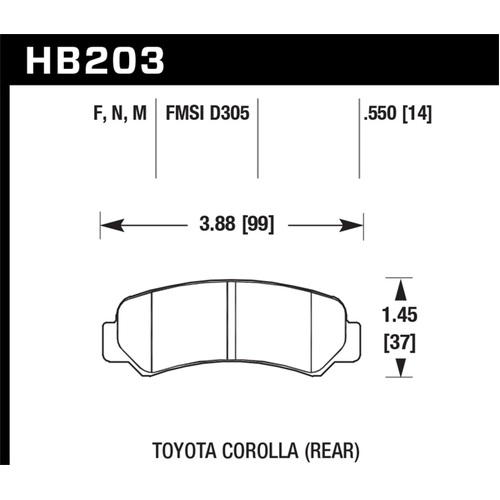 Hawk HPS Pads Unknown Application (HB203F.550)