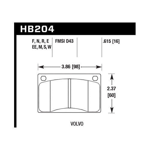 Hawk 90-93 Volvo 240 2.3L Base Front ER-1 Brake Pads