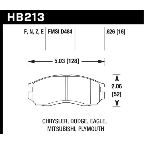 Hawk 1st Gen DSM HPS Street Front Brake Pads (HB213F.626)