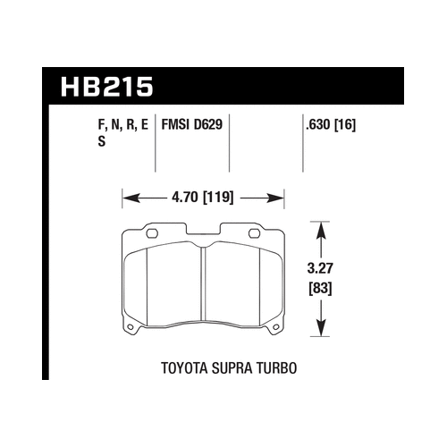 Hawk 93-98 Toyota Supra TT HPS 5.0 Street Front Brake Pads