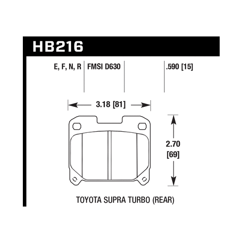 Hawk 93-98 Toyota Supra TT HPS 5.0 Street Rear Brake Pads