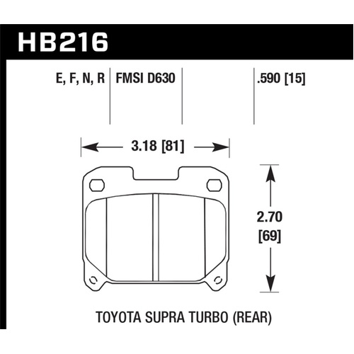 Hawk 93-98 for Toyota Supra TT Blue 9012 Race Rear Brake Pads (HB216E.590)