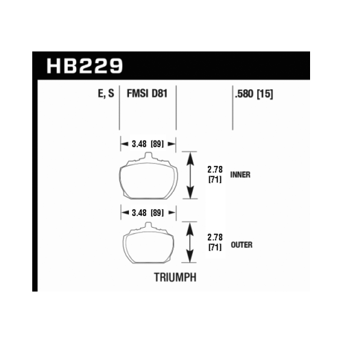 Hawk70-73 Triumph Stag Blue 9012 Race Front Brake Pads