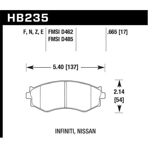 Hawk 91-96 Infiniti G20/ for Nissan 240SX/ Sentra HP+ Street Front Brake Pads (HB235N.665)