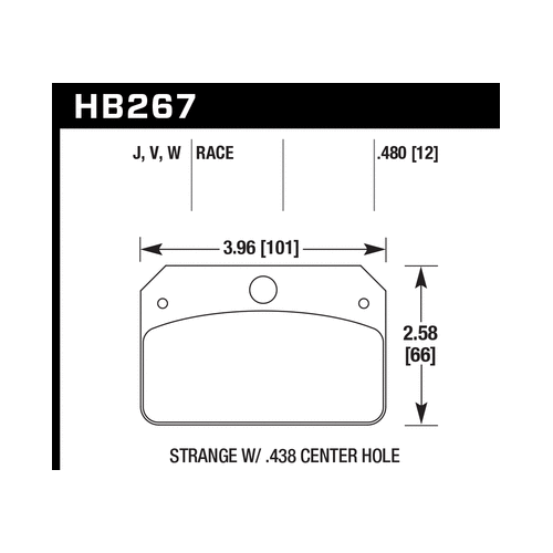 Hawk DTC-50 Brake Pads for Strange Caliper w/ 0.438in Center Hole