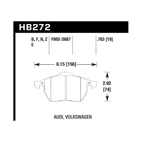 Hawk 00-02 Audi TT Base/Quattro 1.8L DTC-60 Race Front Brake Pads