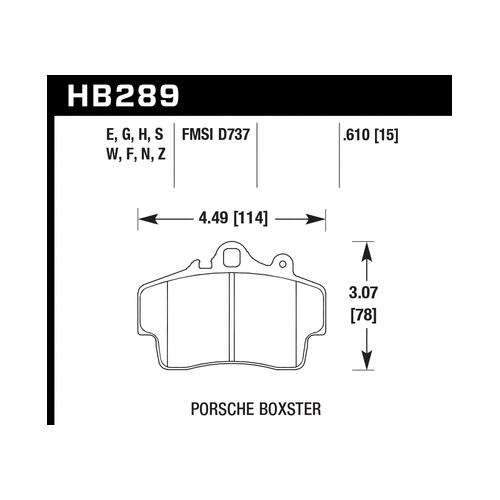 Hawk 97-08 Porsche Boxster HPS 5.0 Front Brake Pads