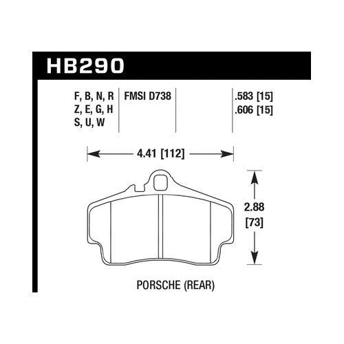 Hawk 98-08 Porsche 911 Rear ER-1 Brake Pad Set