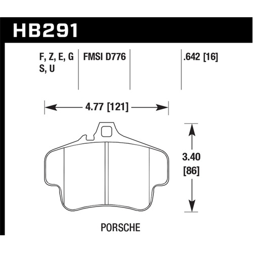 Hawk Porsche GT3 DTC-60 Race Rear Brake Pads (HB291G.642)