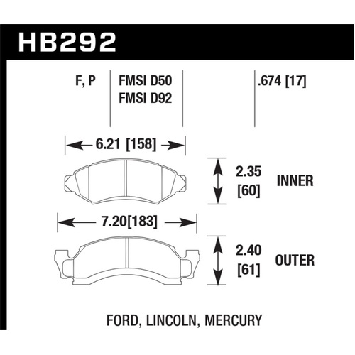 Hawk HPS Street Brake Pads (HB292F.674)