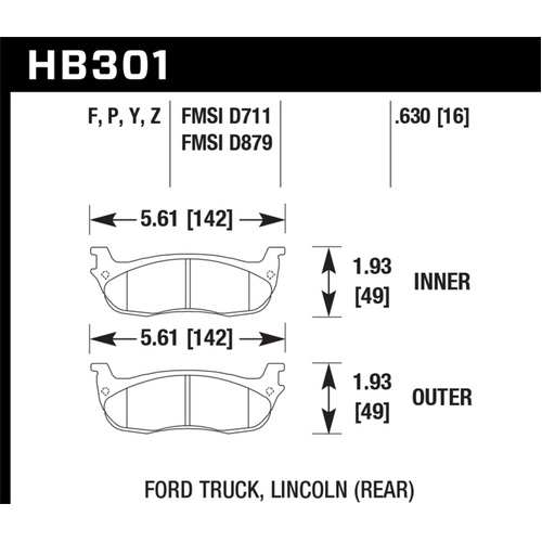 Hawk LTS Street Brake Pads (HB301Y.630)