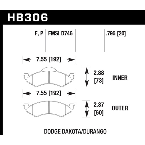 Hawk HPS Street Brake Pads (HB306F.795)