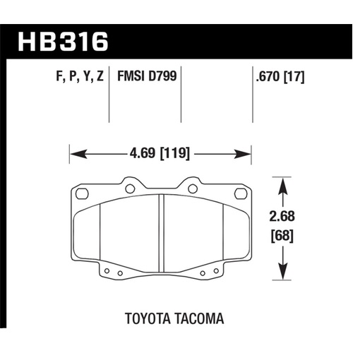 Hawk Performance Ceramic Street Brake Pads (HB316Z.670)