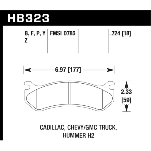 Hawk Chevy / GMC Truck / Hummer HPS Street Rear Brake Pads (HB323F.724)