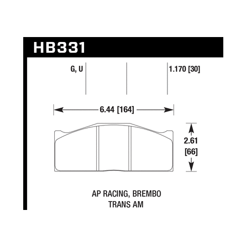 Hawk DTC-80 AP Racing/Brembo 30mm Race Brake Pads