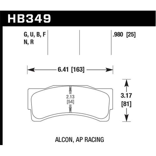 Hawk HP Plus AP Racing/Alcon 25mm Brake Pads (HB349N.980)