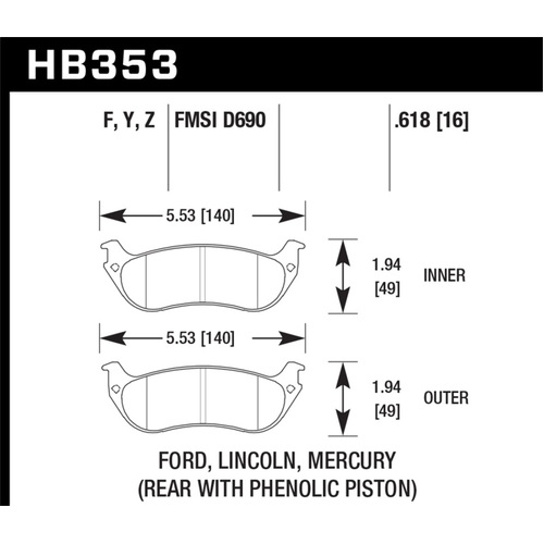 Hawk HPS Street Brake Pads (HB353F.618)