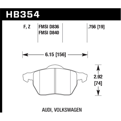 Hawk HPS Street Brake Pads (HB354F.756A)