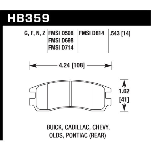 Hawk Performance Ceramic Street Brake Pads (HB359Z.543)