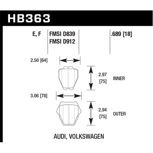 Hawk HPS Street Brake Pads (HB363F.689)