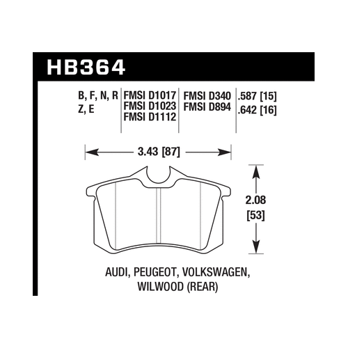 Hawk 2002-2004 Audi A6 (Front Rotors 320mm) HPS 5.0 Rear Brake Pads