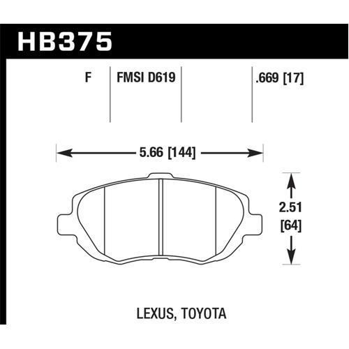 Hawk 93-05 Lexus GS300 / 98-00 GS400 / 01-05 GS430 / 02-05 IS300 / 02-06 SC430 / 93-98 for Toyota Supra (HB375F.669)