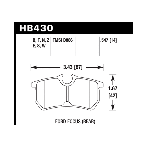 Hawk 00-07 Ford Focus HPS 5.0 Rear Street Brake Pads