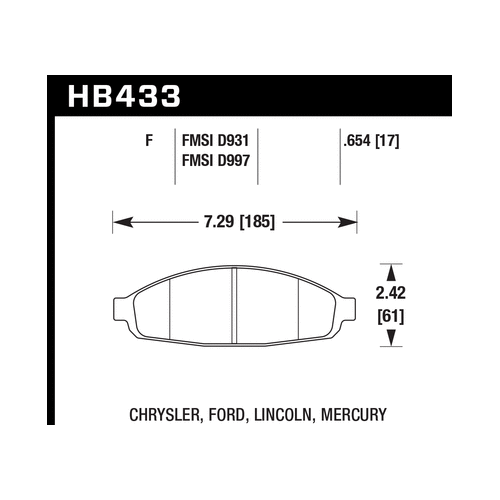 Hawk 03-11 Ford Crown Victoria HPS 5.0 Front Brake Pads