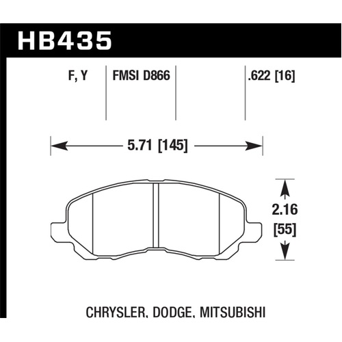 Hawk 00-05 Eclipse GT LTS Street Front Brake Pads (HB435Y.622)