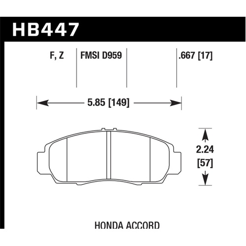 Hawk Performance Ceramic Street Brake Pads (HB447Z.667)