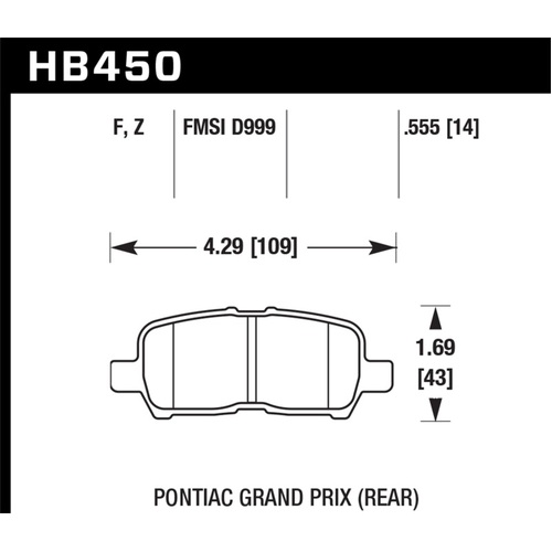 Hawk HPS Street Brake Pads (HB450F.555)