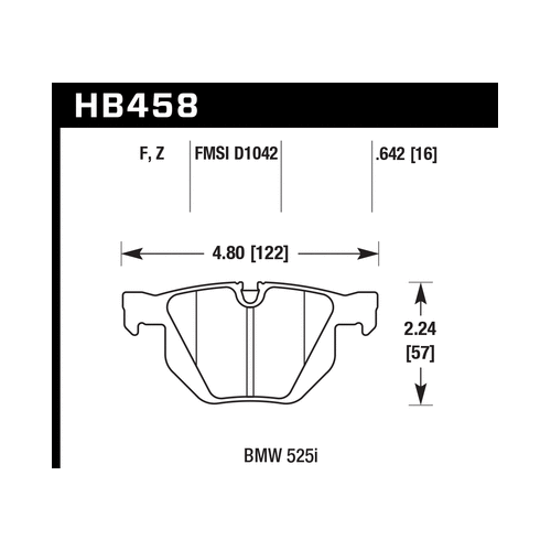 Hawk 15-16 BMW X5 xDrive35d/xDrive35i / 15-16 BMW X6 xDrive35i/sDrive35i HPS 5.0 Rear Brake Pads