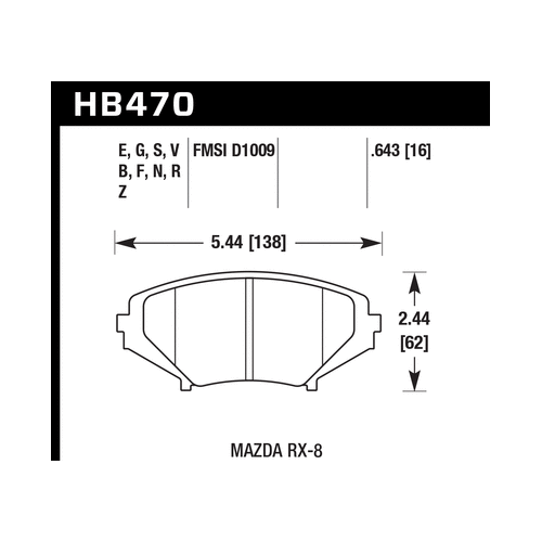 Hawk 2004-2011 Mazda RX-8 Grand Touring HPS 5.0 Front Brake Pads