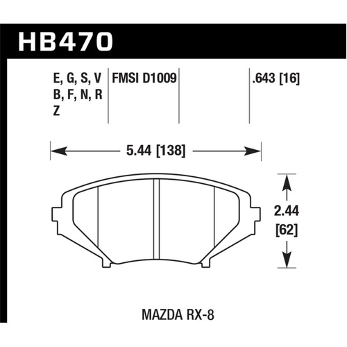 Hawk 04-09 RX8 HT-10 Front Race Pads (NOT FOR STREET USE) (HB470S.643)