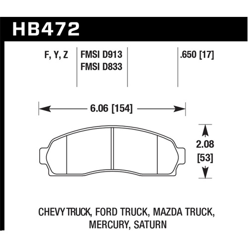 Hawk HPS Street Brake Pads (HB472F.650)