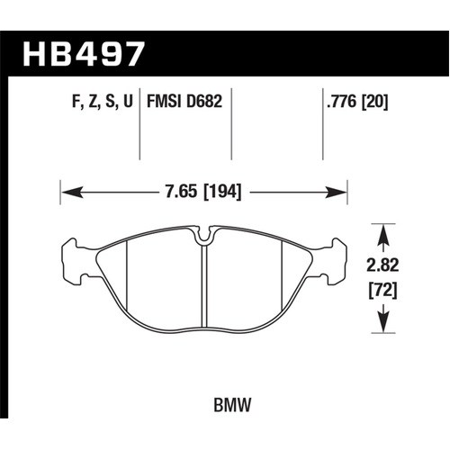 Hawk 04-06 Audi TT Quattro/04-05 VW Golf R32/96-01 BMW 750iL Performance HT-10 Race Front Brake Pads (HB497S.776)